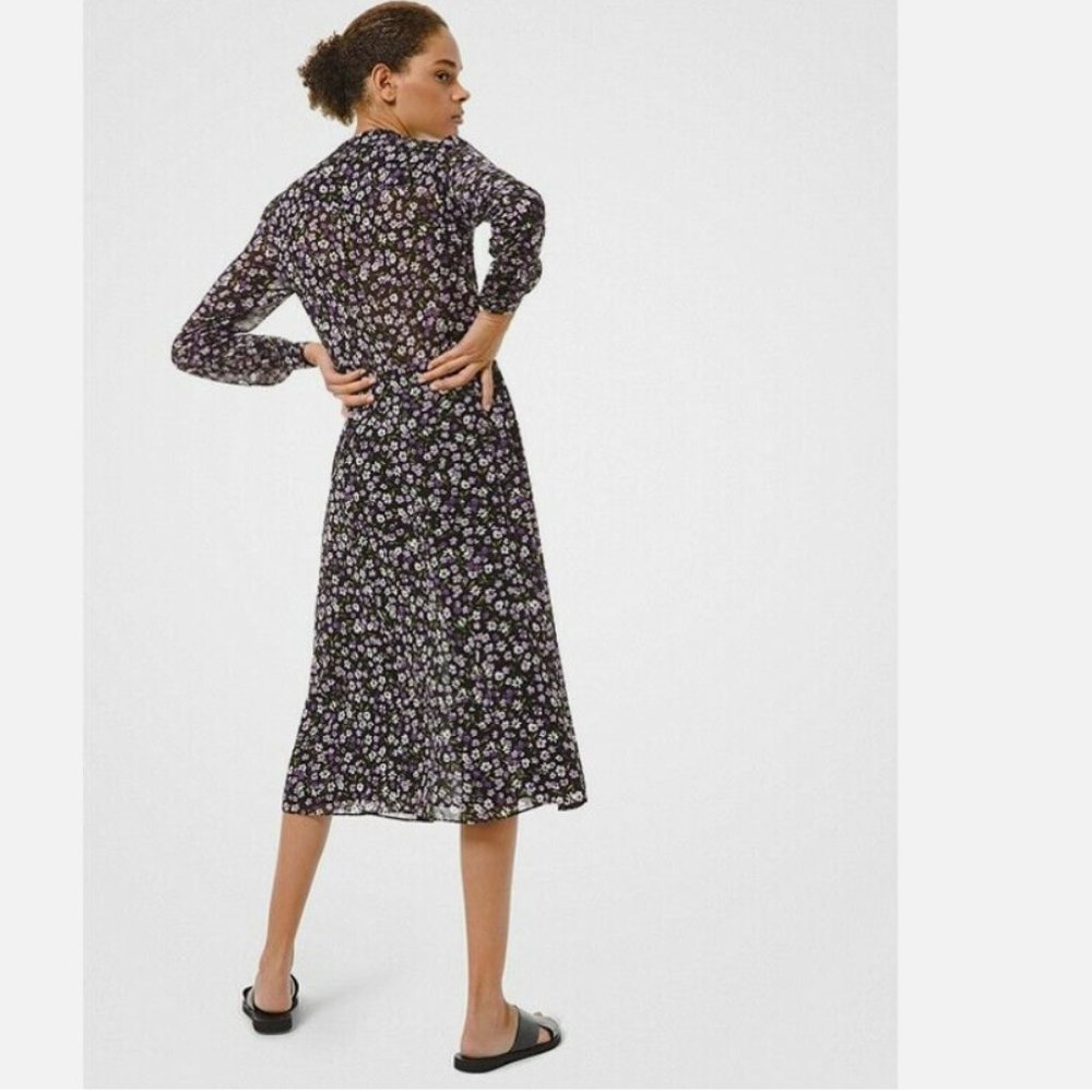 Michael Kors Floral Georgette Shirtdress Orchid Haze - Picture 5 of 5